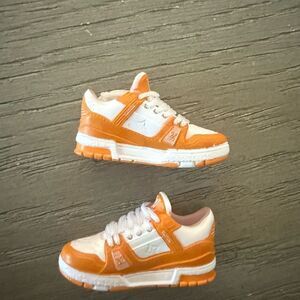 Labubu Louis Vuitton design Orange and White Sneakers